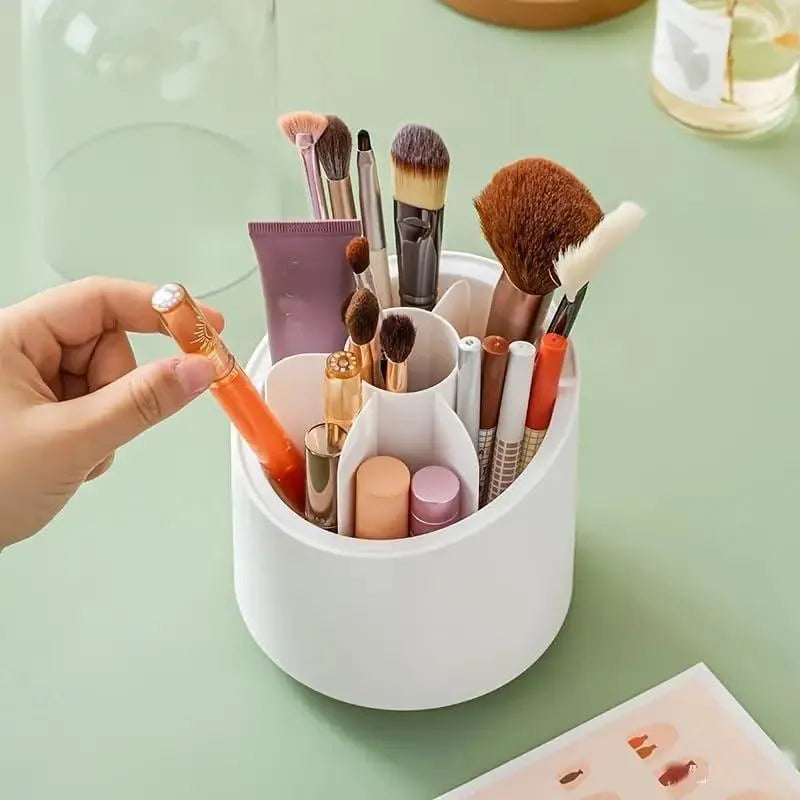 360 Degree Makeup Brush Organiser White ABS
