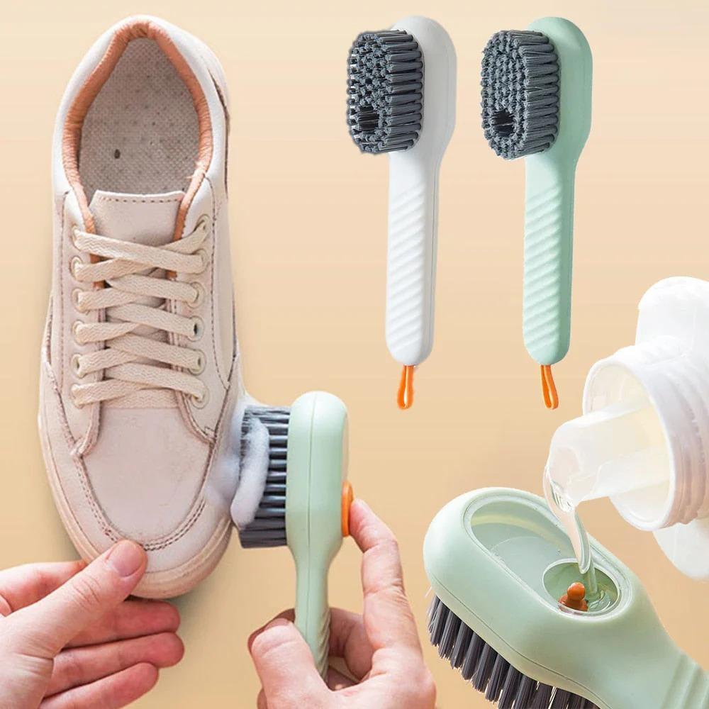 Multifunctional Brush With Soap Dispenser For Clothes And Home
