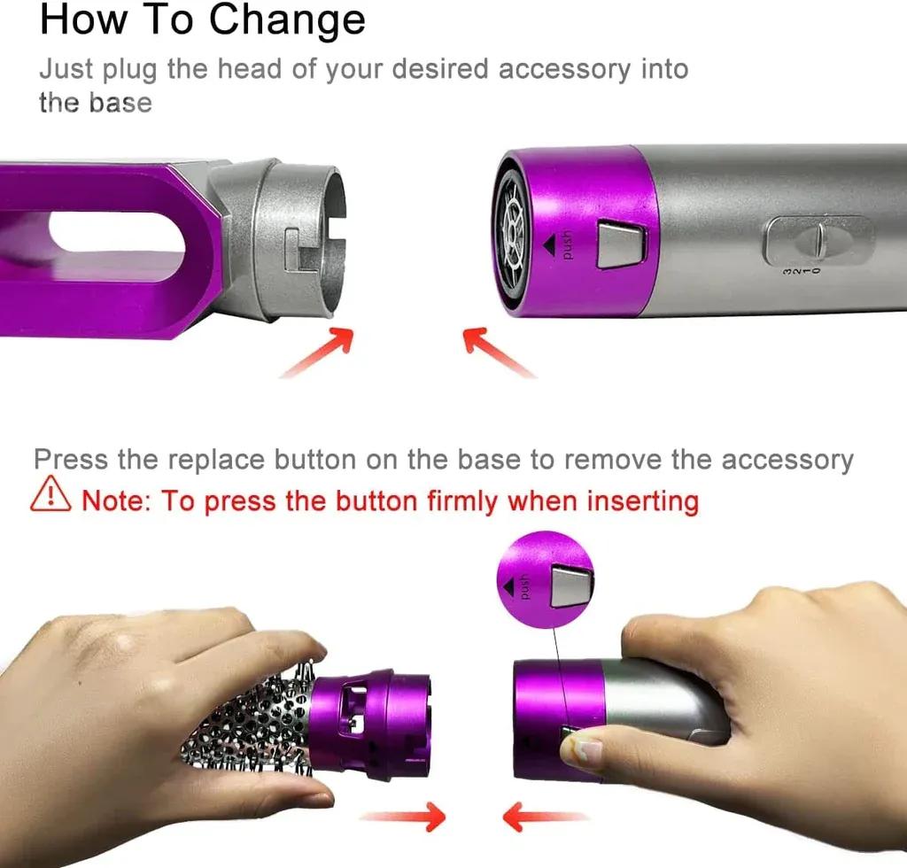 5 in 1 Hair Styler Pink Silver Frizz Free