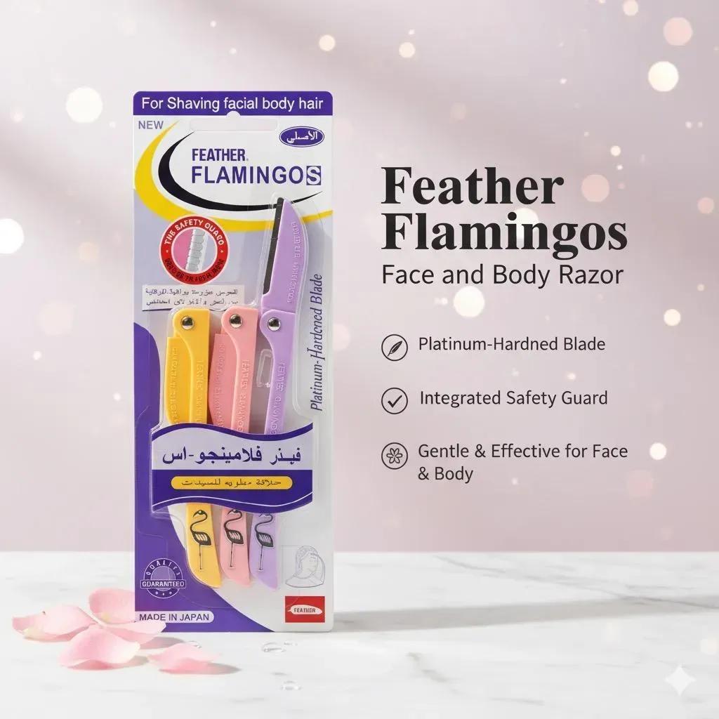 Feathers Flamingos Razors For Face & Body Smooth Shape