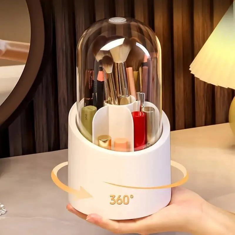 360 Degree Makeup Brush Organiser White ABS