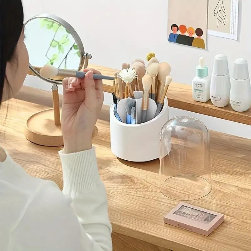 360 Degree Makeup Brush Organiser White ABS