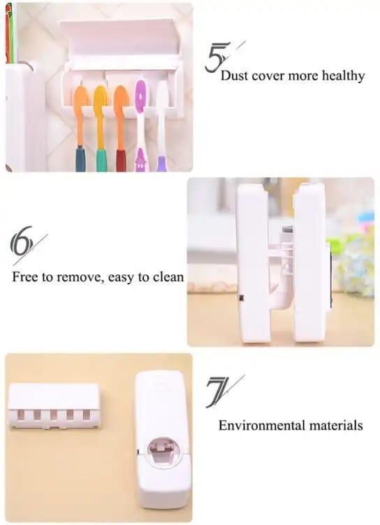 White ABS Toothbrush Holder 5 Colours