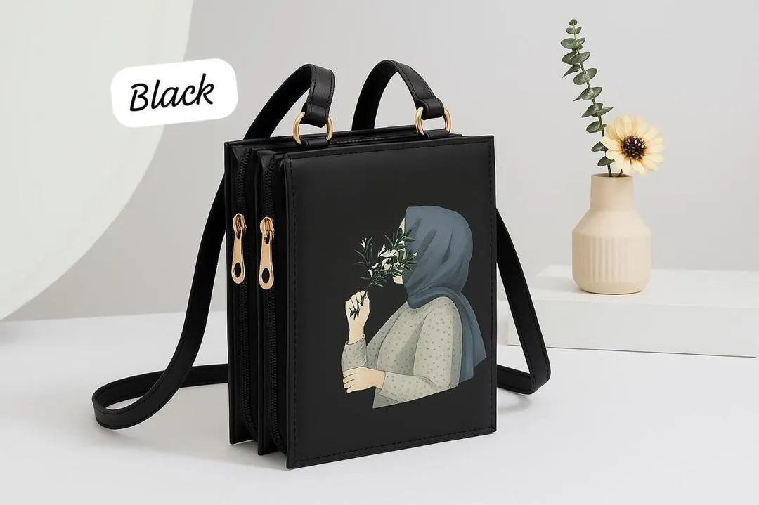 Maroon Printed Cross body Bag For Women Unisex