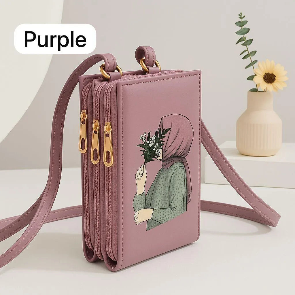 Maroon Printed Cross body Bag For Women Unisex