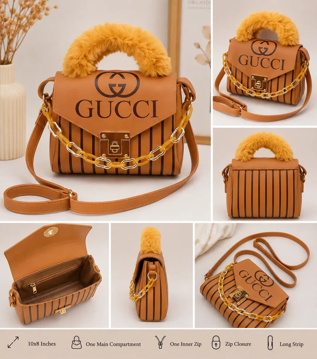 Gucci Style Rexin Printed Handbag