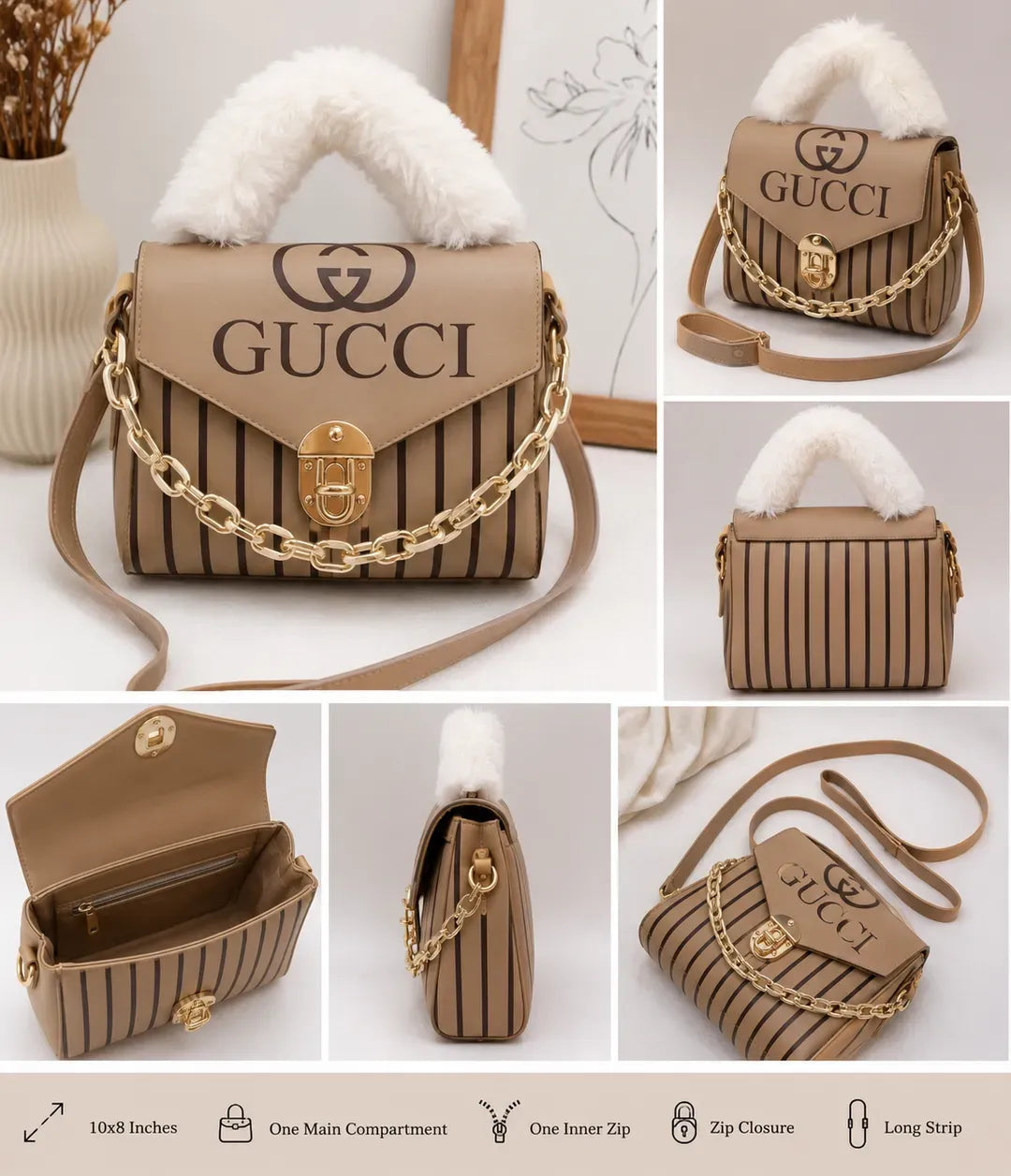 Gucci Style Rexin Printed Handbag