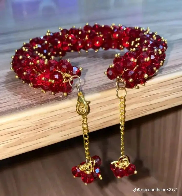 Adjustable Black Crystal Gajrey Bracelet For Women