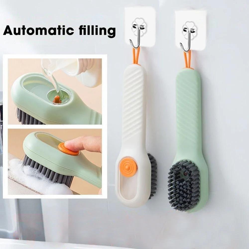 Multifunctional Brush With Soap Dispenser For Clothes And Home