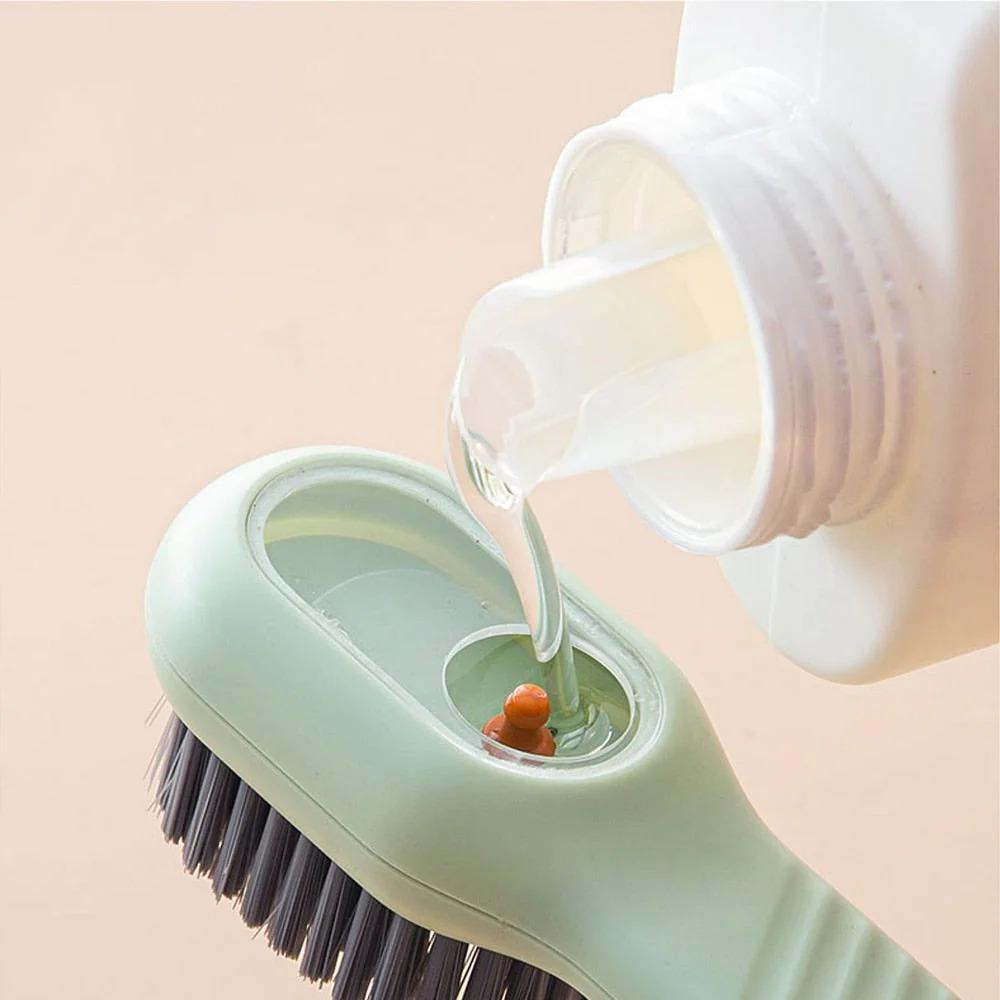 Multifunctional Brush With Soap Dispenser For Clothes And Home