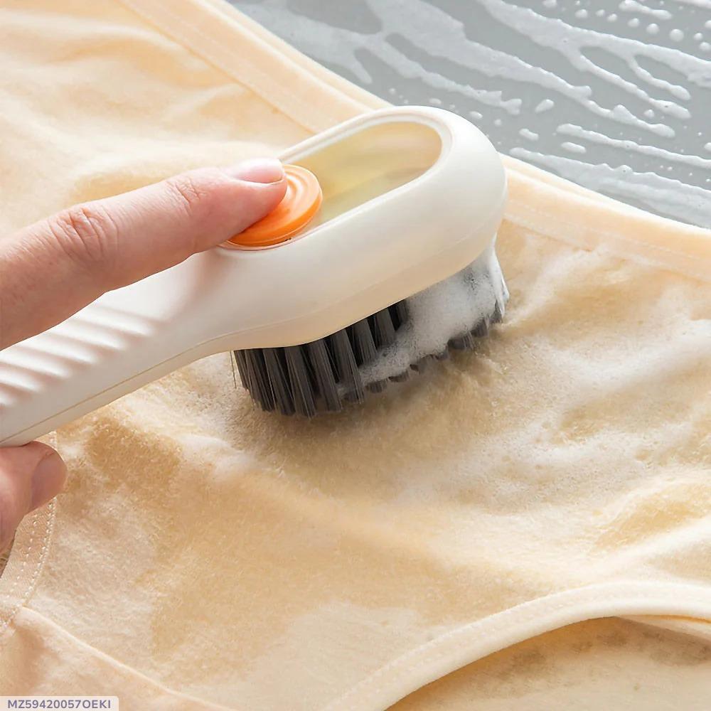 Multifunctional Brush With Soap Dispenser For Clothes And Home