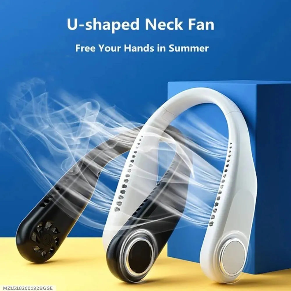 U-Shaped Neck Fan Black White ABS Light weight Cooling