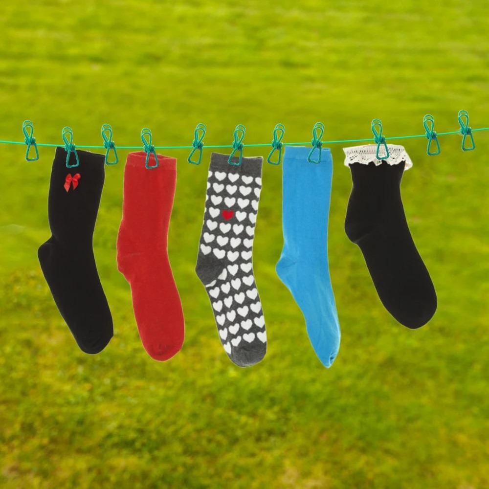 Elastic Hanging Clips For Socks & Clothes Durable Home Use