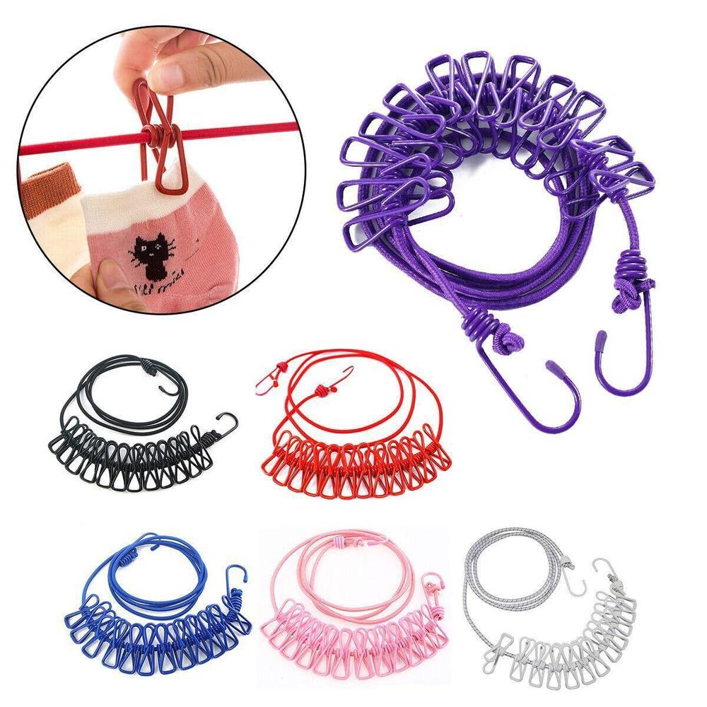Elastic Hanging Clips For Socks & Clothes Durable Home Use