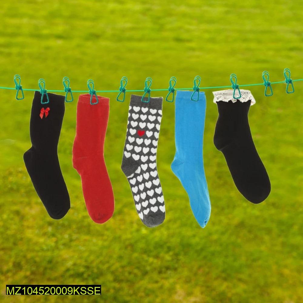 Elastic Hanging Clips For Socks & Clothes Durable Home Use