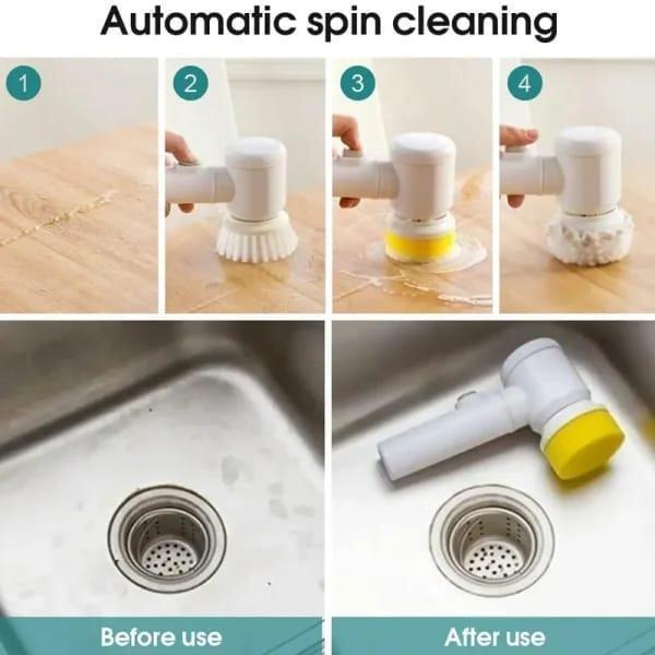 Electric Spin Scrubber White ABS Multi functional