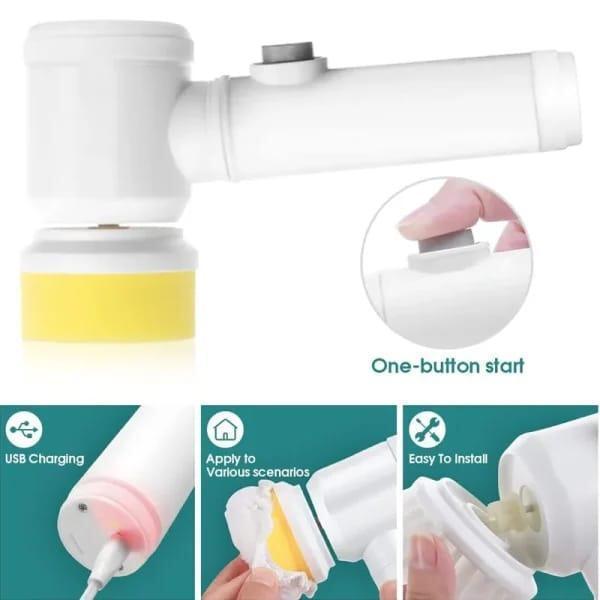 Electric Spin Scrubber White ABS Multi functional